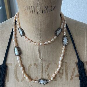 Elegant Pearl and Stone Necklace